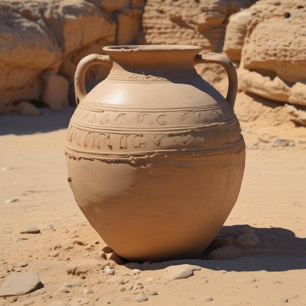 a clay pot with the word  esk  on it