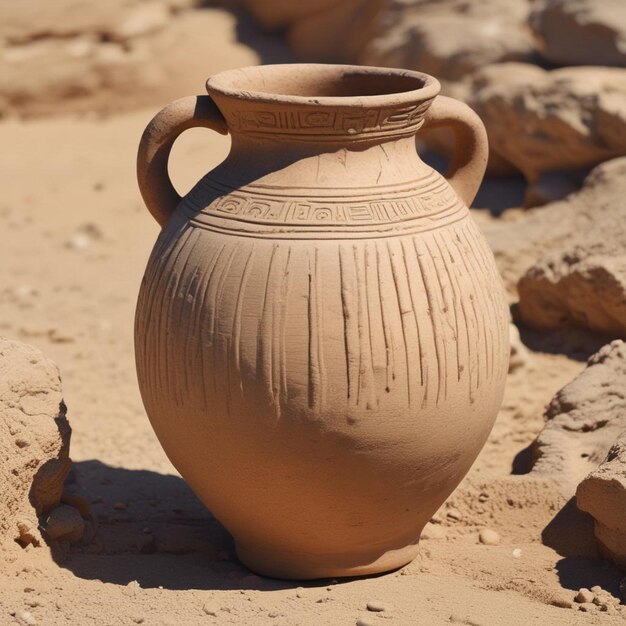 a clay pot with the word  no  on it