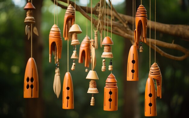 Clay Wind Chimes Serenading the Breeze