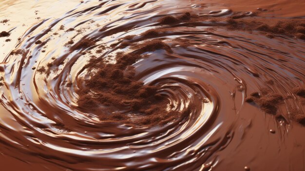 Photo clean and aesthetic 3d liquid swirl whipped chocolate