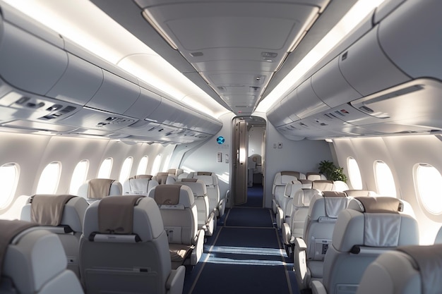 Clean airplane interior