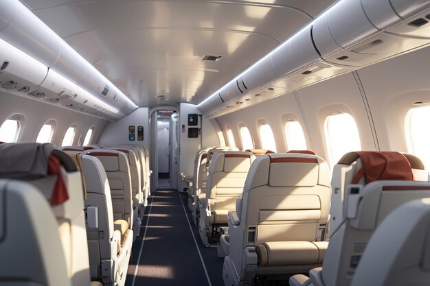 Photo clean airplane interior