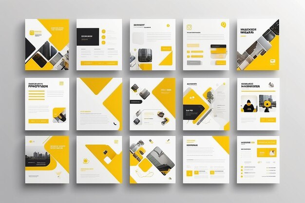 사진 색 배경 색과 몇 개의 노란색 블록으로 브랜드 구축이나 홍보에 적합한 깨하고 간단한 소셜 미디어 템플릿 디자인