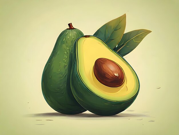 clean avocado illustration