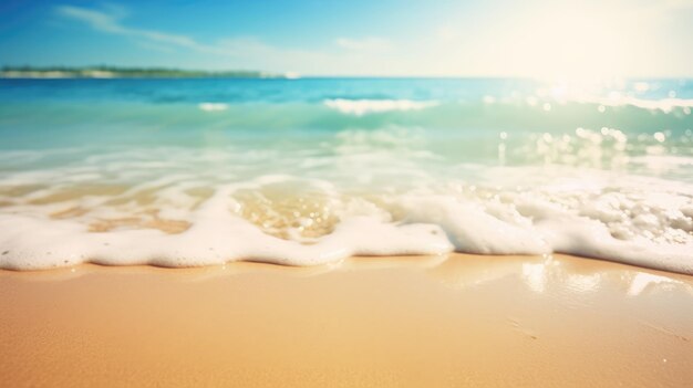 Чистый и красивый пляж и волны