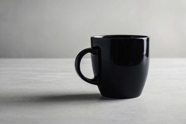 Photo clean black mug on white background