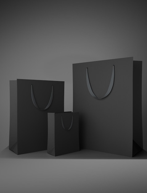 Clean black shopping bags