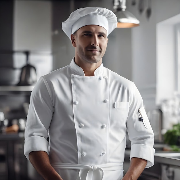 A Clean Blank White Chef Apron Photograph Chef Jacket Apron Scene Photoshoot Concept