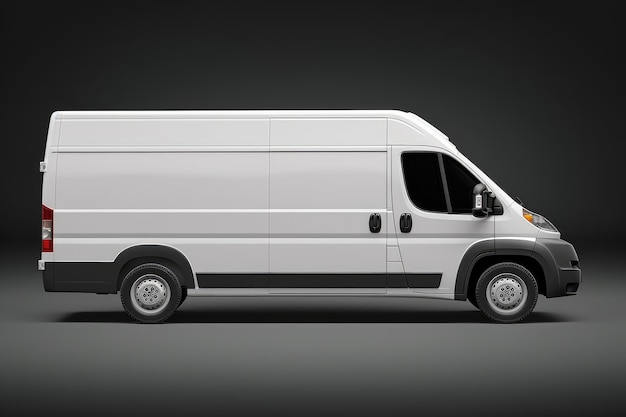 Clean blank white delivery vanisolated on empty background AI generated