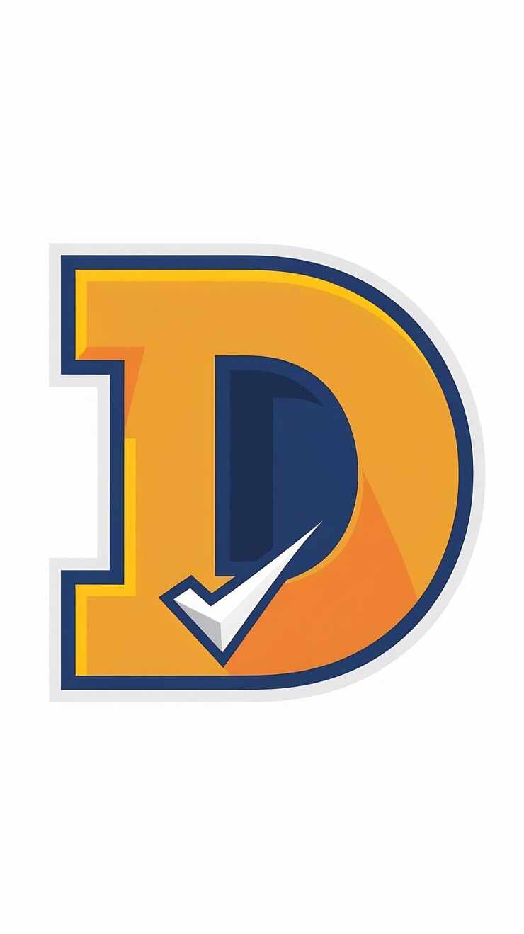 फोटो clean colorful letter d logo icon sign flat design