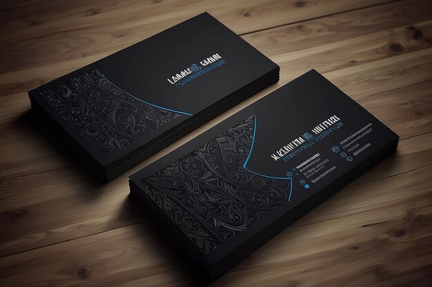 Photo clean dark business card