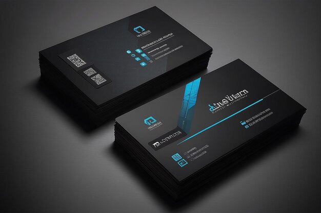 Photo clean dark business card