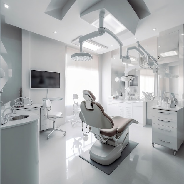 Clean Dental Office with Central Dental Machine Generative AI