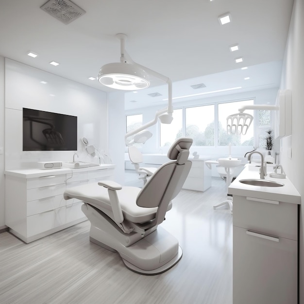 Clean Dental Office with Central Dental Machine Generative AI