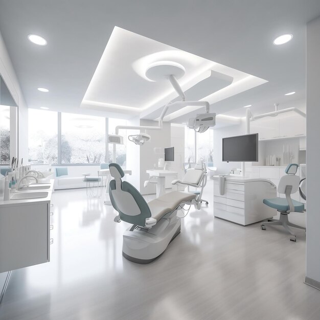 Clean Dental Office with Central Dental Machine Generative AI