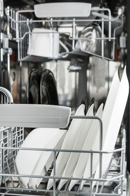 Clean dishes in the dishwasher