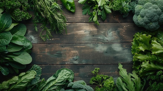 写真 生の健康的な野菜を清潔に食べる 緑の源 ジェネレーティブ アイ