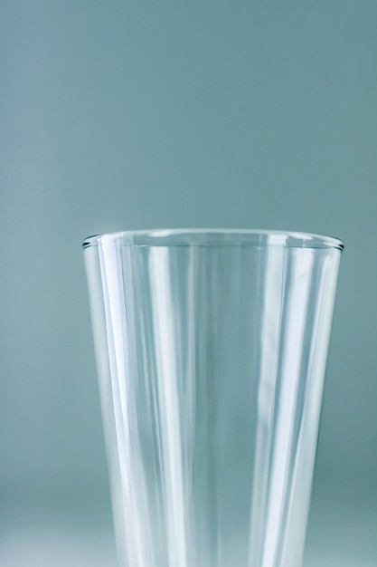 Clean empty glass on marble table