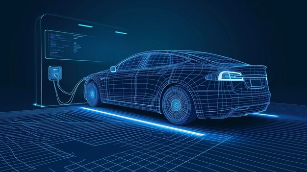 전기차를 위한 청정 에너지 충전 스테이션 - 지속 가능한 생태 에너지 자동차 미래