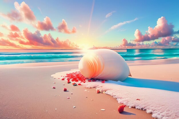 Foto pulire il mare verde acqua spray spiaggia bellissima costa paesaggio carta da parati sfondo cielo blu