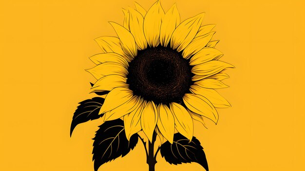 Clean icon silhouette of a sunflower
