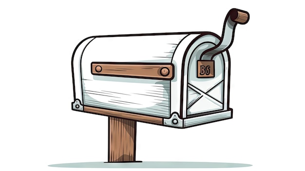 clean image of a mailbox isolated on a white background emphasizing its simplicity and functionality