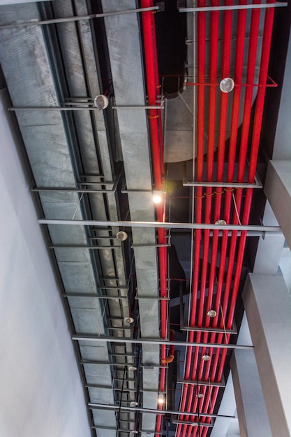 Clean line white water pipes watering system pipe engineer design in underground condominium