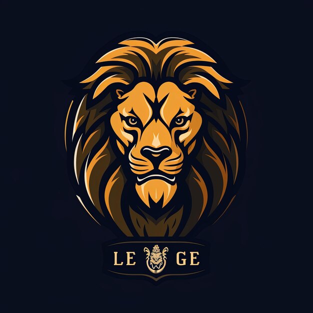 Foto una mascotte con il logo di un leone pulito