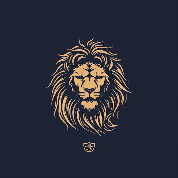 Foto una mascotte con il logo di un leone pulito