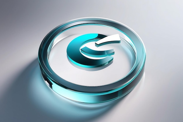 clean logo design in 3D Glass