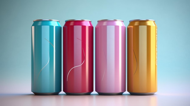 Photo a clean metal canister for soft drinks