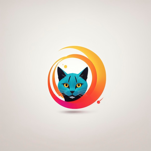 Clean and minimal cat logo illustration