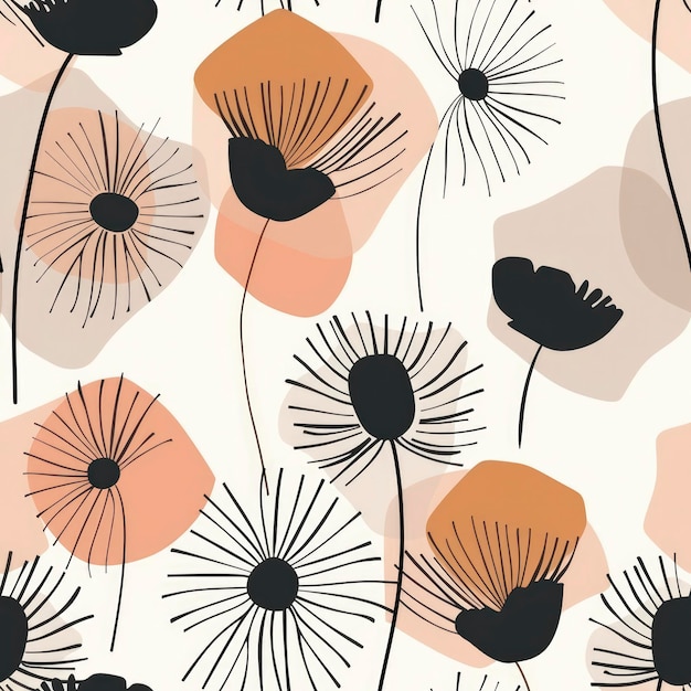 Clean Minimal Flower Pattern Design