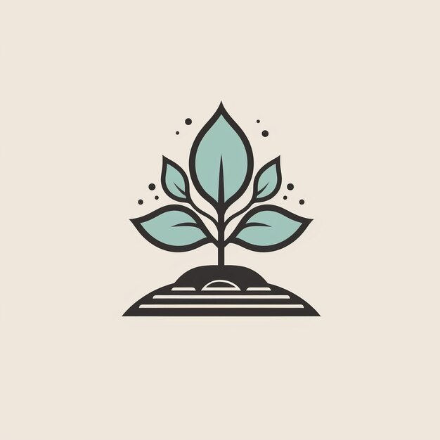 Photo clean minimalist emblem for a plant business