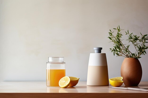 Clean minimalist shot of a modern juicer on kitchen counter