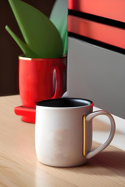 Clean and Minimalistic Coffee Mug Mockup Template on White Background