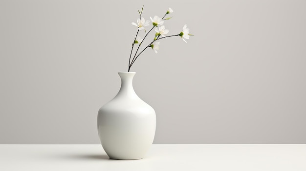 Чистый и минималистичный дизайн белой керамической вазы