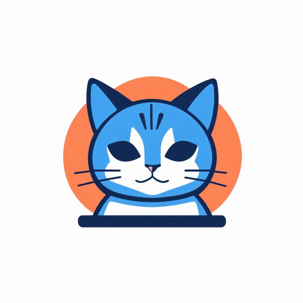 A Clean and Minimalistic Flat Design Cat Icon