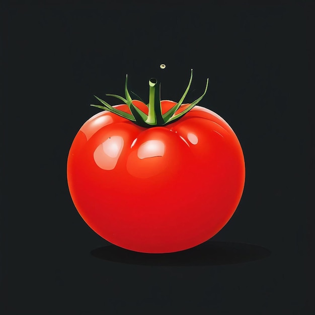 A clean and minimalistic illustration of a tomato displayed on a pristine white background