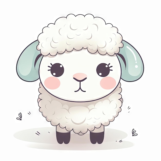 Clean and Minimalistic Sheep Illustration on White Background