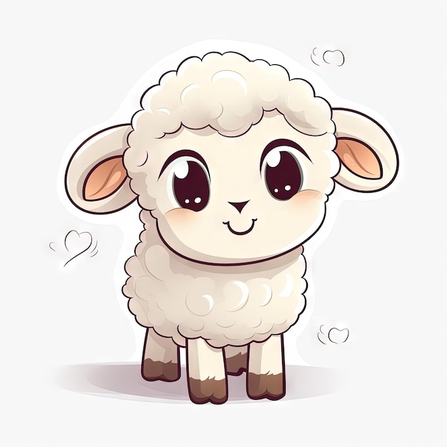 Clean and Minimalistic Sheep Illustration on White Background