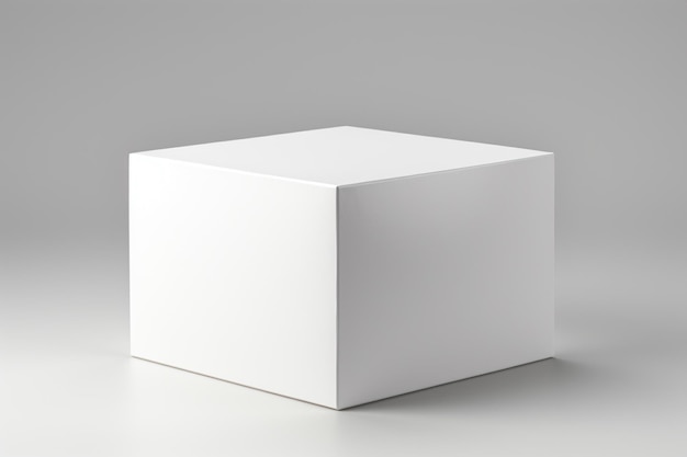 Clean and Minimalistic White Blank Box Packaging Mockup Created with Generative AI