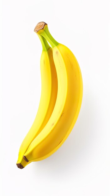 Clean and minimalistic A yellow banana on a pure white background
