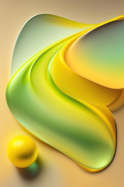 Clean modern abstract background light green and yellow oily liquid