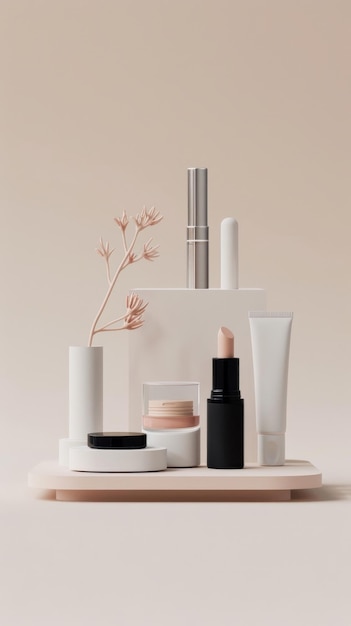 clean and modern presentation of essential makeup products