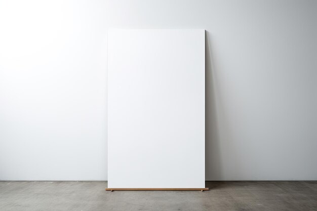 Photo clean modern vertical blank art canvas frame mockup for photo painting presentation laid on