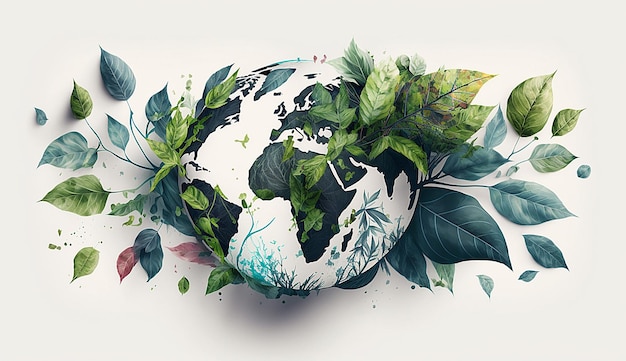 Чистая природа глобус всемирный день окружающей среды день земли фон фото иллюстрация