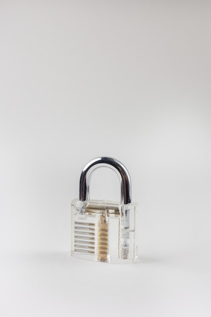 Photo the clean padlock on white background.