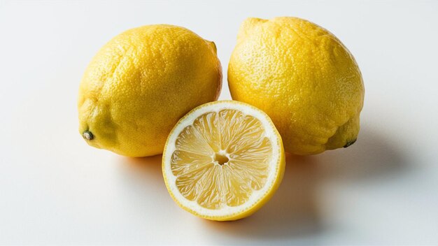 clean photo of three fresh lemons