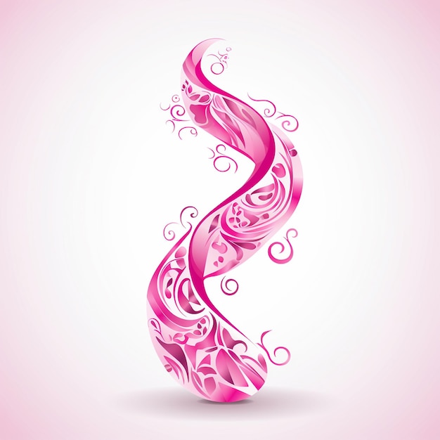 Photo clean pink ribbon for minimalist design